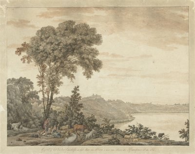 Widok na Castel Gandolfo i jezioro Albano autorstwa Jean Grandjean