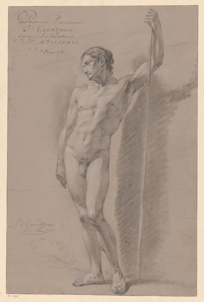 Akt męski stojący, widziany z przodu (I nagroda 1776) autorstwa Jean Grandjean