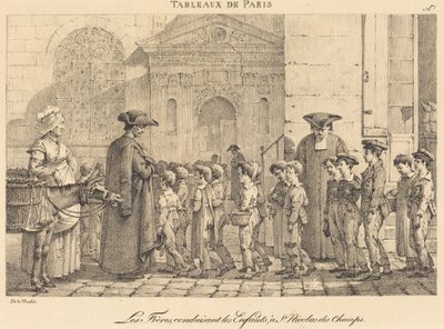 Bracia prowadzą dzieci do St. Nicolas des Champs autorstwa Jean Henri Marlet