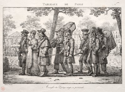 Sceny z Paryża: niewidomi z Quinze Vingts, Walking autorstwa Jean Henri Marlet