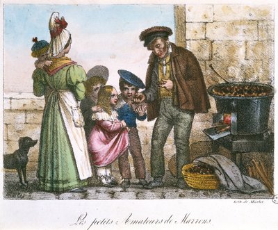Koneserzy małych kasztanów, ok. 1810-20 autorstwa Jean Henri Marlet