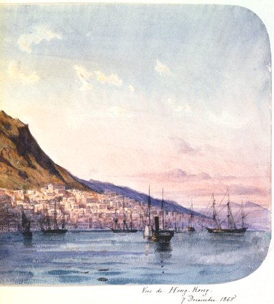„Widok Hongkongu, 7 grudnia 1865”. autorstwa Jean Henri Zuber