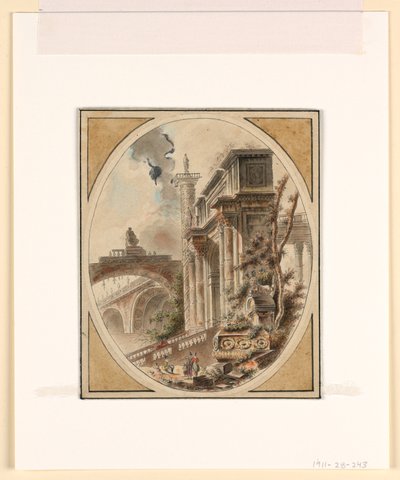 Fantazja architektonicznej ruiny autorstwa Jean Henry Alexandre Pernet