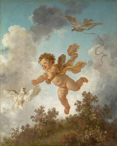 Fragonard - Postęp miłości Miłość ścigająca gołębicę, 1790-91 autorstwa Jean Honore Fragonard