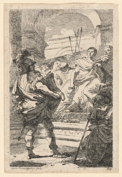 Mucius Scaevola autorstwa Jean Honoré Fragonard after Giovanni Battista Tiepolo