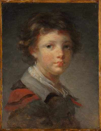 Chłopiec w płaszczu z czerwoną podszewką, lata 80. XVIII wieku. autorstwa Jean Honore Fragonard