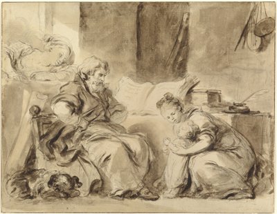 Modlitwa za dziadka autorstwa Jean Honore Fragonard