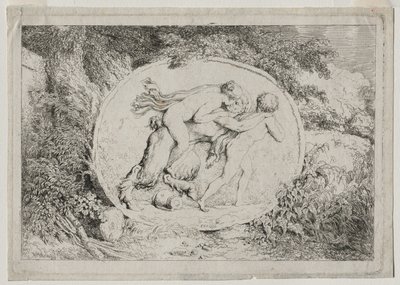 Bachanalia: nimfa kłamie, że satyra autorstwa Jean Honore Fragonard