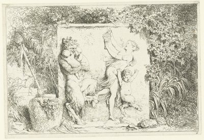 Taniec satyrów Bachanalia (tytuł serii) Nimfy i satyry (tytuł serii) autorstwa Jean Honore Fragonard