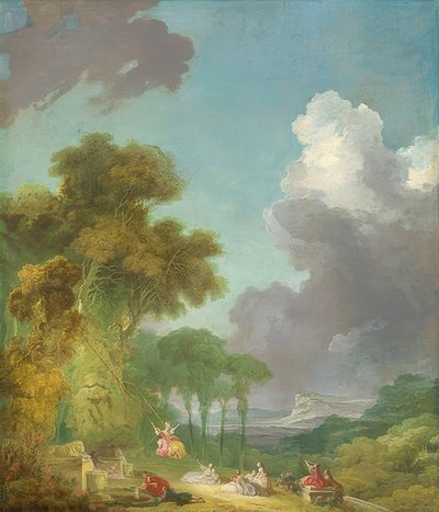 Huśtawka. Około 1775/80 autorstwa Jean Honore Fragonard