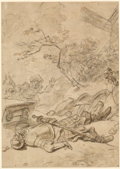 Don Kichot pokonany przez wiatrak autorstwa Jean Honore Fragonard