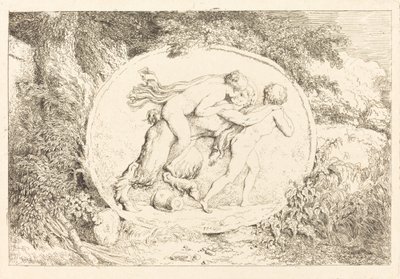 Nimfa na satyrze (młoda dziewczyna na satyrze) autorstwa Jean Honore Fragonard