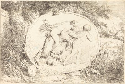 Nimfa na satyrze (młoda dziewczyna na satyrze) autorstwa Jean Honore Fragonard