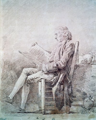 Portret opata św. Non (sangwina na papierze) autorstwa Jean Honore Fragonard
