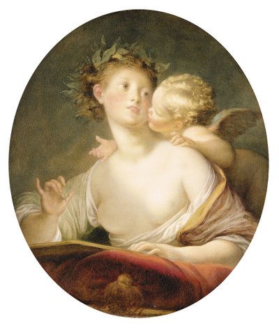 Sappho inspiriert von Amor von Jean Honore Fragonard