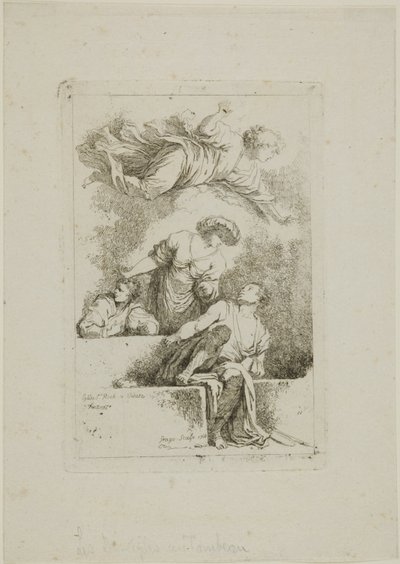 Uczniowie przy grobie autorstwa Jean Honore Fragonard