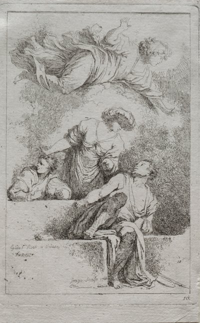 Uczniowie przy grobie autorstwa Jean Honore Fragonard