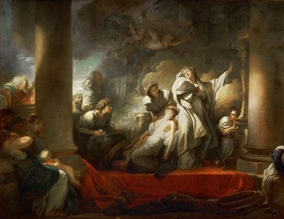 Arcykapłan Coresus poświęca się, by ocalić Callirhoe autorstwa Jean Honore Fragonard
