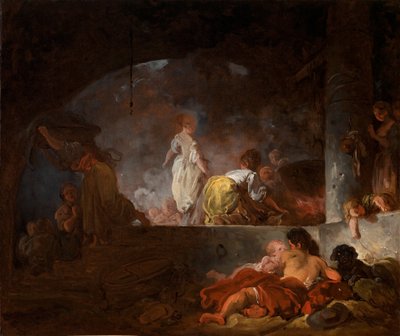 Praczki, ok. 1756-61 (olej na płótnie) autorstwa Jean Honore Fragonard