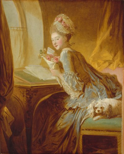 List miłosny, ok. 1770 (olej na płótnie) autorstwa Jean Honore Fragonard