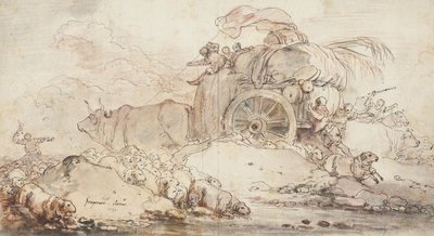 Zatrzymany wózek, 1759 autorstwa Jean Honore Fragonard