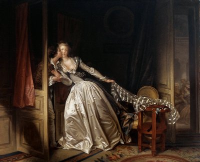 Skradziony pocałunek, koniec lat 80. XVIII wieku. autorstwa Jean Honore Fragonard
