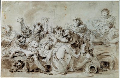 Agresor ukarany Po „”gazkon ukarany””, opowieść Jeana de la Fontaine. Rysunek Jean Honore Fragonard (1732-1806) XVIII wiek Kolekcja prywatna autorstwa Jean Honore Fragonard