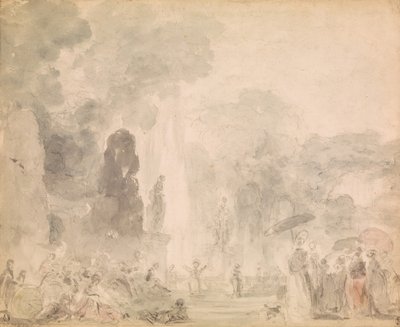 Widok na park, koniec lat 70. XVIII wieku. autorstwa Jean Honore Fragonard