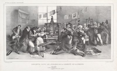 Warsztaty Zejście w Wolność Prasy autorstwa Jean Ignace Isidore Grandville, and Auguste Desperet