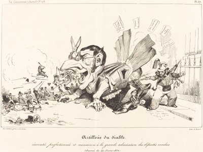 Artillerie du Diable (Diabelska artyleria) autorstwa Jean Ignace Isidore Grandville and Eugène Hippolyte Forest