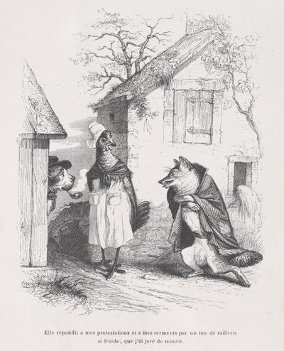 Na moje protesty i przysięgi odpowiedziała tonem drwiny tak chłodnym, że przysiągłem…, ca. 1837-47. autorstwa Jean Ignace Isidore Gérard