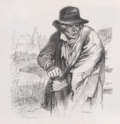 Stary Włóczęga z Dzieł Wszystkich Bérangera, 1836. autorstwa Jean Ignace Isidore Gérard