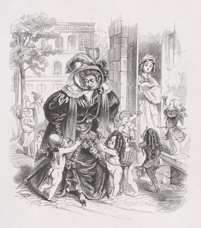 Biedny Putti z Dzieł wszystkich Bérangera, 1836. autorstwa Jean Ignace Isidore Gérard
