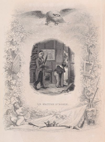 Nauczyciel z Pieśni Bérangera, 1829. autorstwa Jean Ignace Isidore Gérard