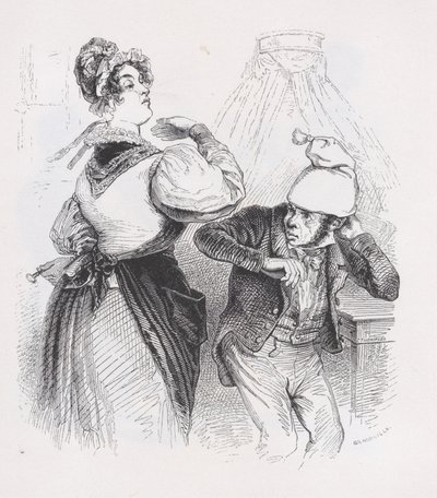 Trzeci mąż z Dzieł wszystkich Bérangera, 1836. autorstwa Jean Ignace Isidore Gérard