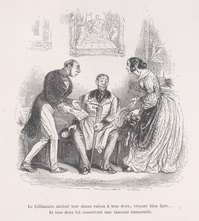 Zrozpaczona wdowa daje im obojgu prawo do dobrego... I oboje zachowują wieczność..., 1843. autorstwa Jean Ignace Isidore Gérard
