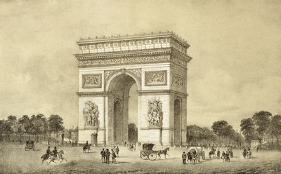 LArc de Triomphe, Paryż, grawerowane przez Auguste Bry autorstwa Jean Jacottet