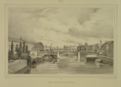 Widok na Pont Royal, opublikowany przez Auguste Bry autorstwa Jean Jacottet