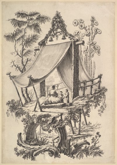 Domek na drzewie, 1773. autorstwa Jean Jacques Avril