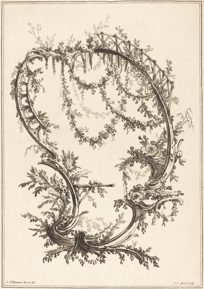 Ozdoba z rozpórką i balustradą autorstwa Jean Jacques Avril I after Jean Baptiste Pillement