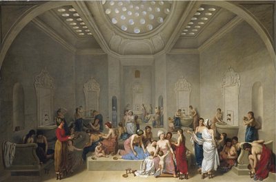 Łaźnia turecka, 1785 autorstwa Jean Jacques Francois Le Barbier