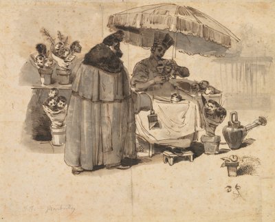 Studium do "Au Bouquet de persil" (Bukiet pietruszki) autorstwa Jean Jacques Grandville