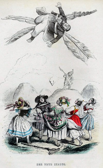 Nowy Ikar, lata czterdzieste XIX wieku. autorstwa Jean Jacques Grandville