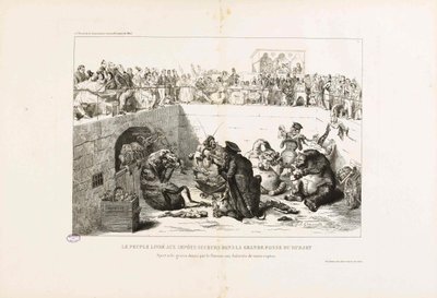 Lud dostarczony do podatków wampirów. Z La Karykatury, 1833. autorstwa Jean Jacques Grandville