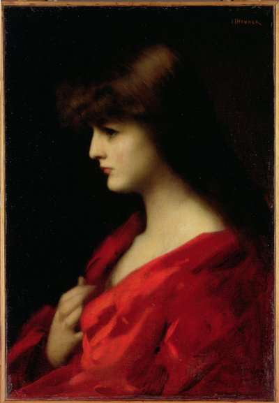 Studium kobiety w czerwieni, początek lat 90. XIX wieku autorstwa Jean Jacques Henner