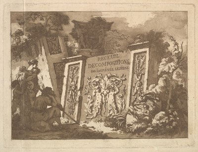 Frontyspis, z Recueil de Compositions par Lagrenée Le Jeune Collection of Compositio..., 1782. autorstwa Jean Jacques Lagrenee
