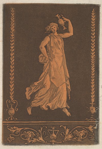 Młoda udrapowana kobieta, idąca od lewej do prawej, niosąca udrapowany... metalowy wazon Younga, ca. 1784. autorstwa Jean Jacques Lagrenee