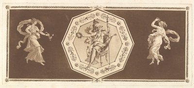 Minerwa siedząca w ozdobnym ośmioboku, z postacią po lewej i po prawej stronie Noc..., 1784. autorstwa Jean Jacques Lagrenee