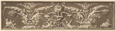 Fryz ozdobny z puttami i splecionymi wężami, z Recueil de Différentes Compositi..., 1784. autorstwa Jean Jacques Lagrenee