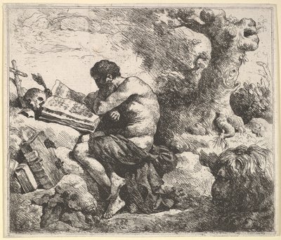 Św. Hieronim w krajobrazie, 1762-63. autorstwa Jean Jacques Lagrenee